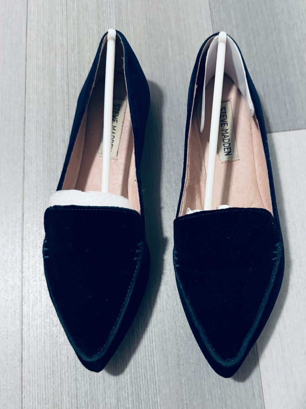 Steve Madden Women's Pointed Velvet Loafers in Deep Green